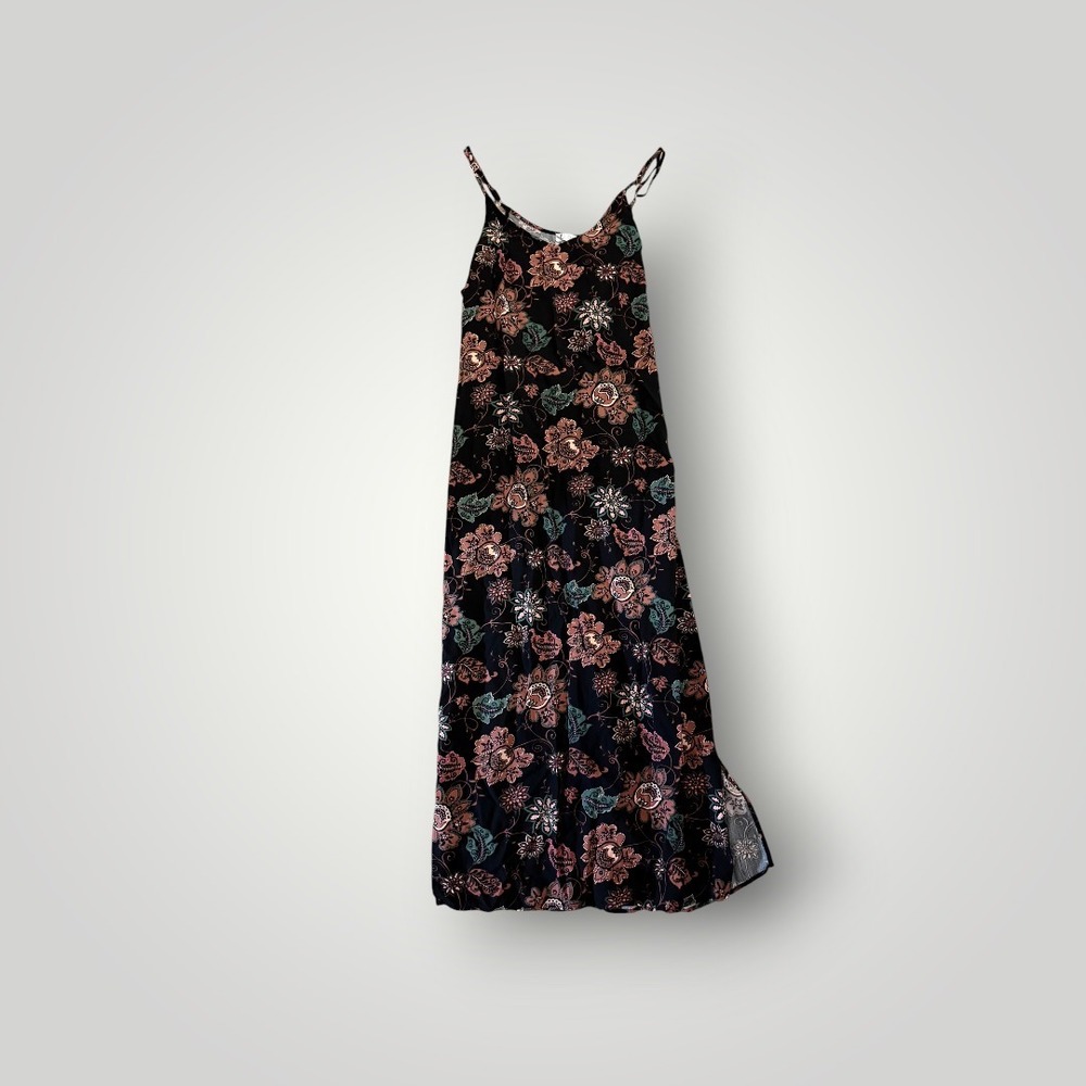 Carve Designs Macy Maxi Dress Women Large Black Floral Ecovero Sustainable Beach - Picture 3 of 10